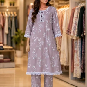 জাফলং প্রিন্ট আকর্ষণীয় ল্যাভেন্ডার কালার - 40