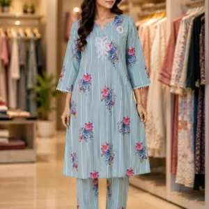 কারচুপি ড্রেস আকাশি কালার - 36